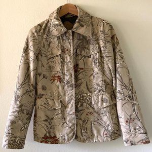 Etro Women's 42 Floral Zip/Snap Barn Jacket Italy